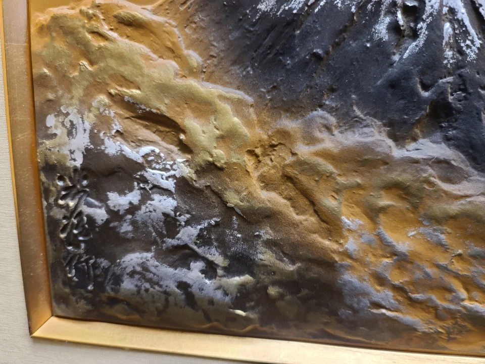 Pintura 3D vintage de la montaña Fuji de Japón Japón buen estado, 25"x16,5" Foto 2 de 4