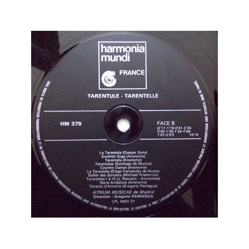 LP ATRIUM MUSICAE DE MADRID - TARENTULE-TARENTELLE * HARMONIA MUNDI 1976 FRANCE - Bild 3 von 3