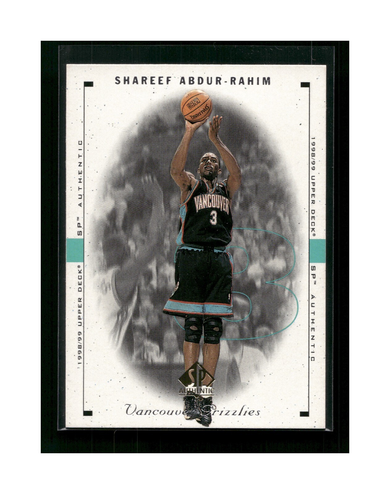1998-99 SP Authentic Vancouver Grizzlies Basketball Card #86 Shareef Abdur-Rahim