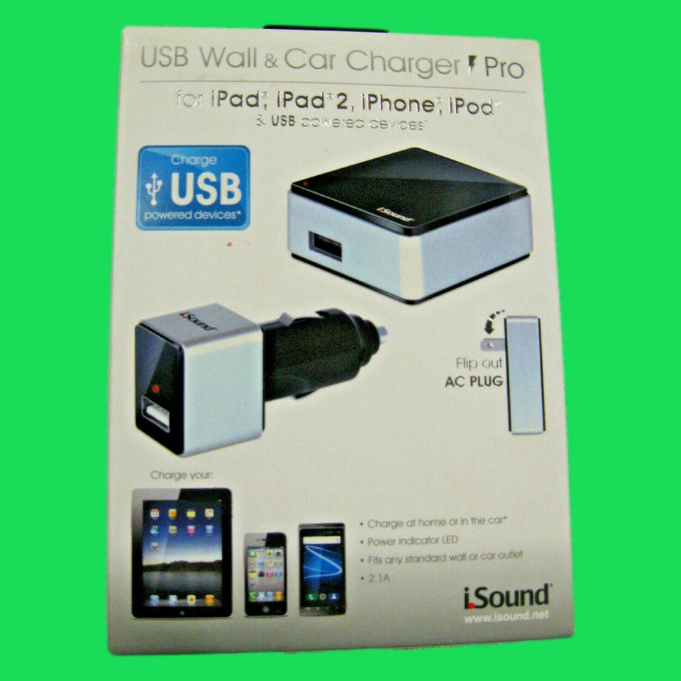 Cargador de pared iSound Pro para teléfonos inteligentes, tabletas y otros dispositivos alimentados por USB Foto 4 de 4