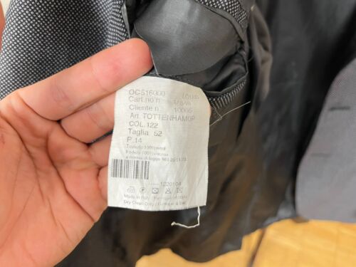 Traje formal italiano Boggi Milano gris lana ojo de pájaro 2 piezas 42, EU 52 W35 L34 - Imagen 10 de 12