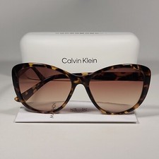Calvin Klein Cat Eye Sunglasses CK19560S 235 Brown Tortoise Frame Brown Gradient