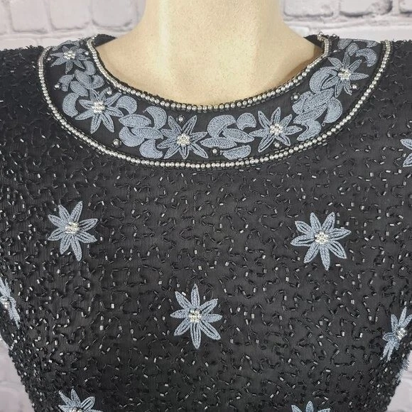 Blusa de lantejoulas vintage Papell Boutique, média - Imagem 2 de 4