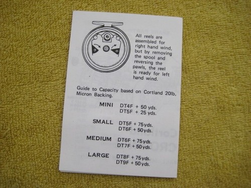 Vintage Cortland Crown II fly fishing reel, 60 small w/ box & manual new - Picture 8 of 13