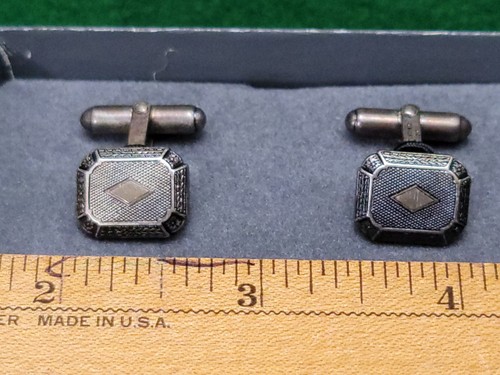 Authentic Vintage Christian Dior CD Silver Tone Cufflinks New in Box - Picture 9 of 10