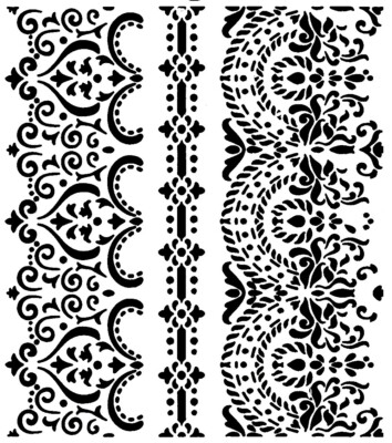 Really Great Stencils, Vintage Lace Borders Stencil, 6.7'' x 5.7'', Background,