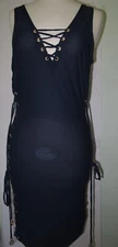 NWT Luli Fama Luli Mambo Bodycon Dress Sexy Size Large NAVY Retail $176