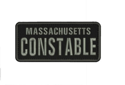 massachusetts constable embroidery patch 3x7 hook on back