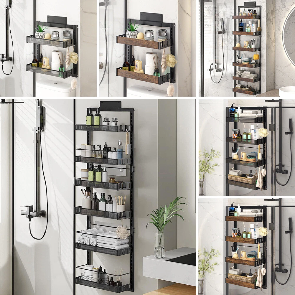 Wall Mounted Hanging Shelf Storage Shelving Unit Shower 2 4 6 Tier Caddy Rack