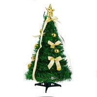Led Weihnachtsbaum | GrüN/Gold | Weihnachtsdeko | 50 Cm | Lichterkette