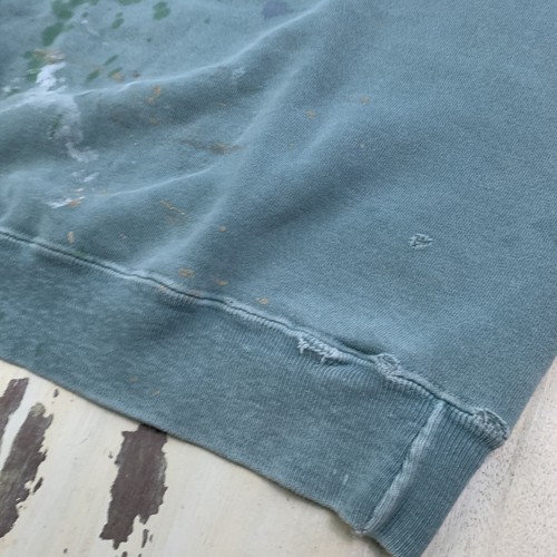 CALISTOGA: Sudadera de Colección Años 90 Salpicaduras de Pintura Azul Envejecido California, Para Hombre XL - Imagen 4 de 12