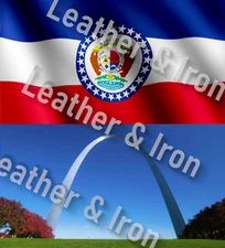 New Gateway Arch / Missouri Flag Design Vinyl Checkbook Cover