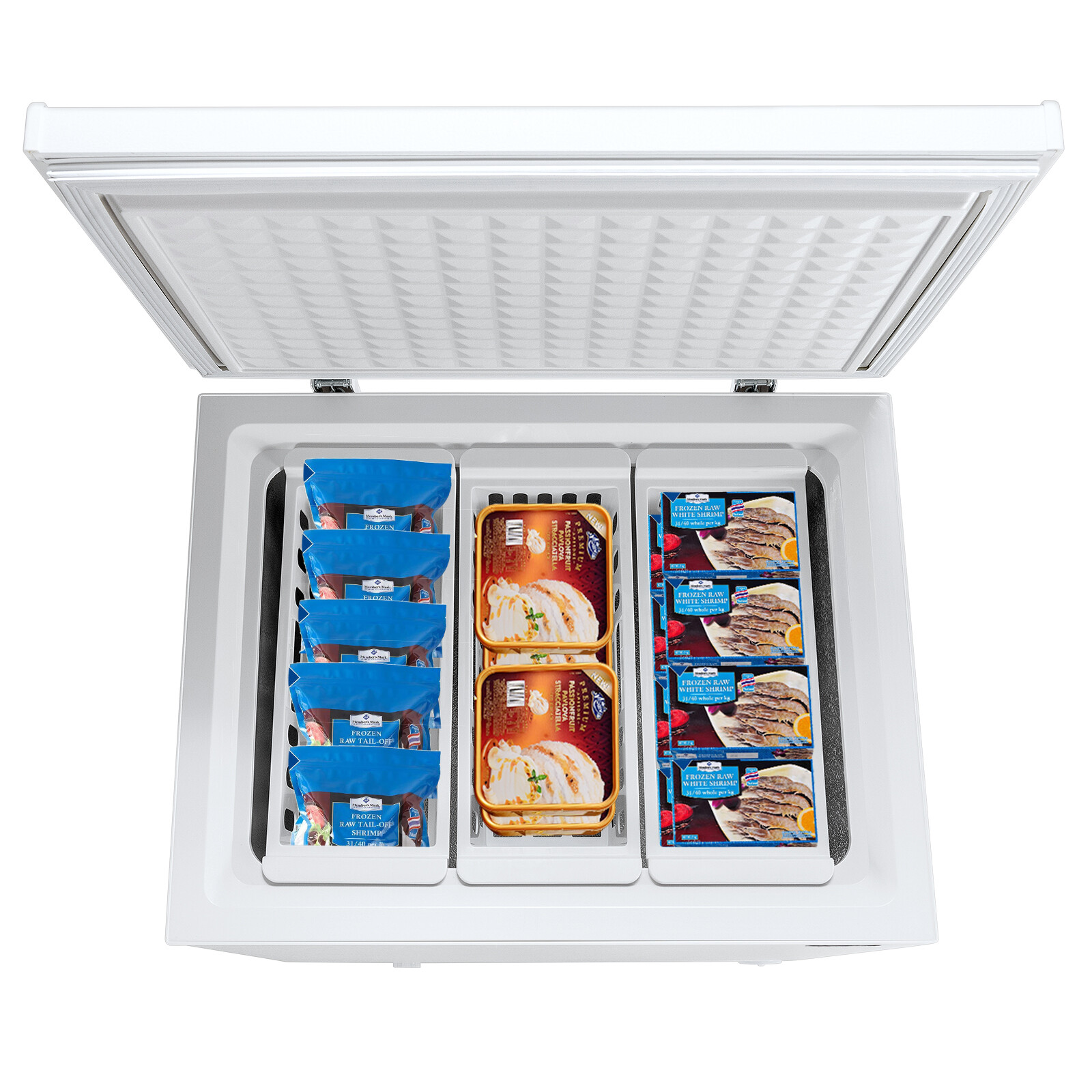 Costway Chest Freezer Upright 5.2 Cu.ft Single Door Refrigerator w/ 3 Baskets