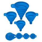 4 Pack Silicone Collapsible Funnel Set Foldable Kitchen Funnel for Water Bottle
