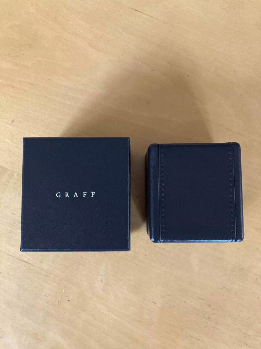 GRAFF Jewelry Accessory Ring Case Empty Box Black Leather GRAFF Jewelry Accessory Ring Case Empty Box Black Leather