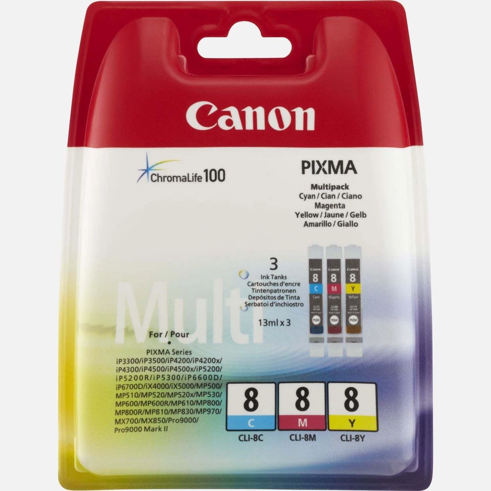 TONER & INKJET CARTRIDGES Canon CLI-8 Cartouche d'encre CMY authentique (TVA incluse)