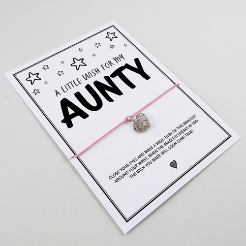 Aunty Wish Bracelet | Heart Charm | Birthday Christmas Gift for Aunty Sister - Picture 14 of 30