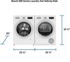 New ListingBosch 500 Series 48" White Washer and Dryer Set - Waw285H1Uc & Wtw87Nh1Uc