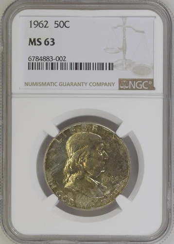1962 Franklin Half Dollar 50C NGC MS63 BX3-39