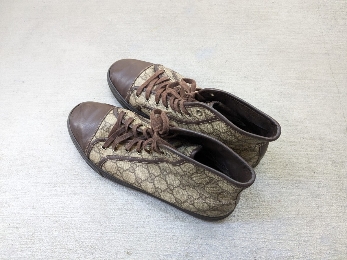 スニーカー GUCCI Men Sneakers 812638FAD3U 9752 BROWN Men's Screener sneaker in beige and dark brown Original GG