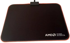 AMD Red LED Gaming Mouse Mat, Ryzen Radeon LAMDRD19 Mat, USB Cable Included