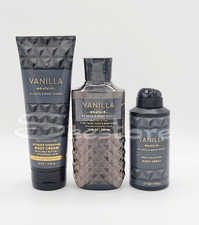 Bath Body Works Vanilla Noir Men's Body Cream Body wash Spray Set of 3