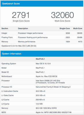 CPU Tray Mac Pro 2010 – 12 Coeurs Xeon @3.33GHz, 48Go RAM, Pour MacPro 4.1