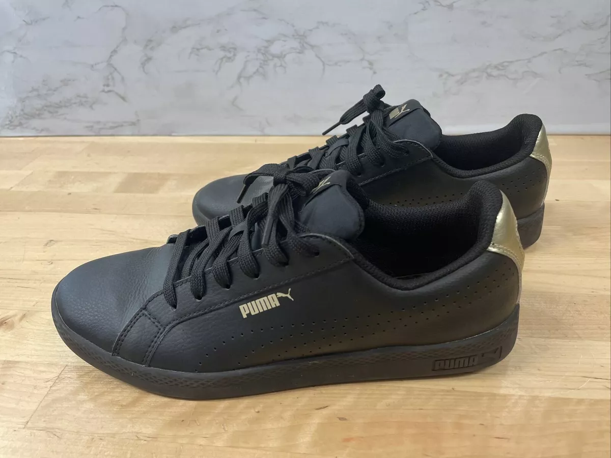 Puma perforated store leather sneakers