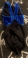 Girls XS CXS Black Blue Velvet GK ELITE ACTIVEWEAR Dance Gymnastic LEOTARD Gym