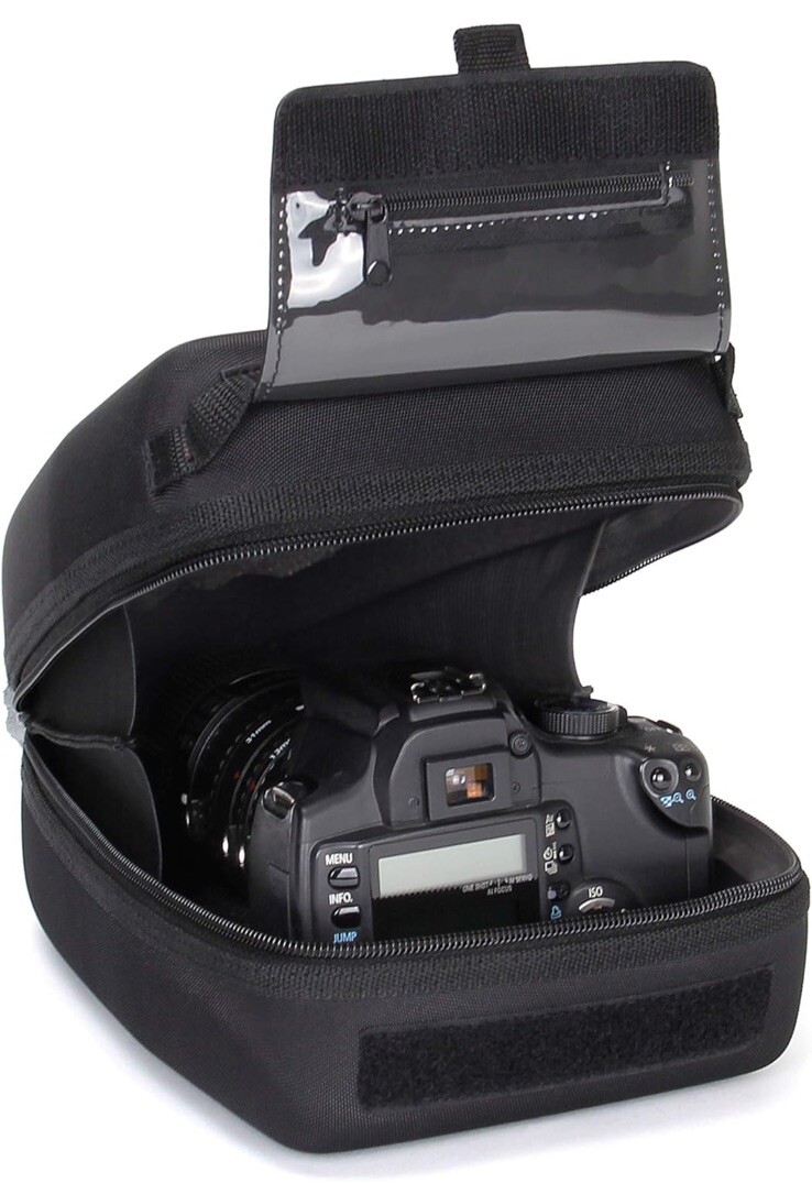 Quick Access DSLR Hard Shell Camera Case w/ Accessory Storage & Padded Interior