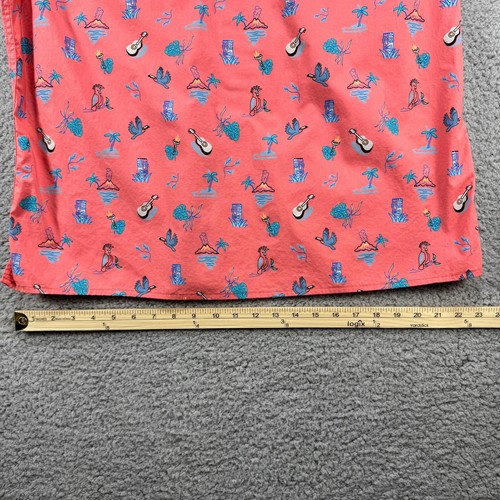 Sonoma Men's XL Orange Palm Guitars Birds Tiki Hawaiian Tropical Shirt - Picture 11 of 13