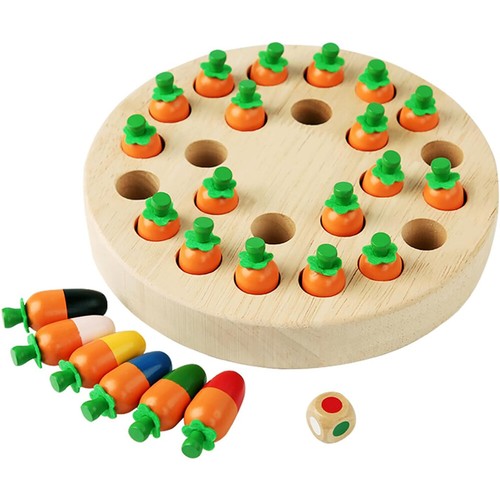 Karotten Montessori Spielzeug ab 3 Jahre, Gedächtnis Schach Geschenk Gift Holz - Bild 13 von 14