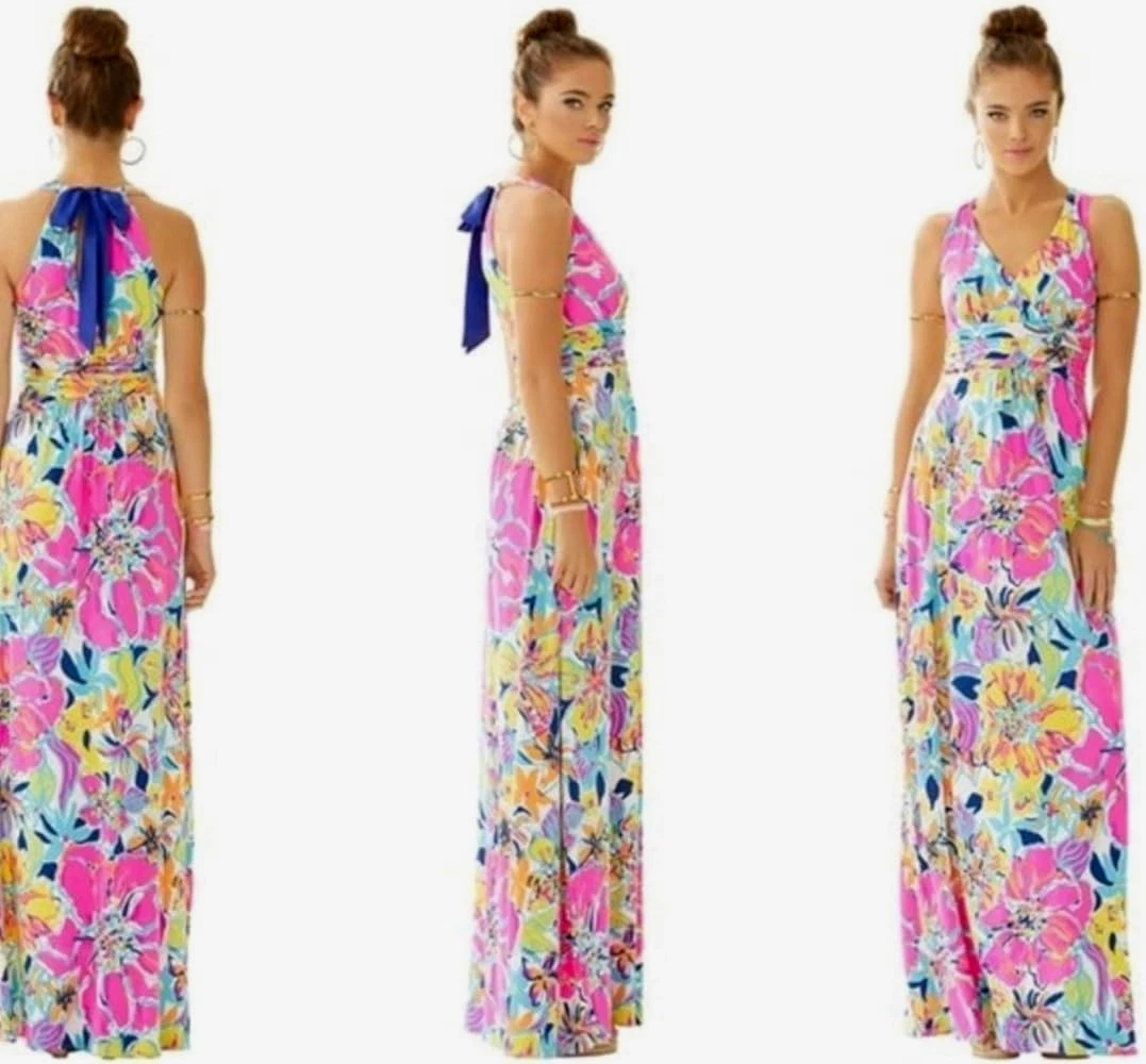 maxi boho dress with sleeves PRETTYGARDEN Women's Fall Boho Maxi Dress Floral Long Sleeve V Neck Fl