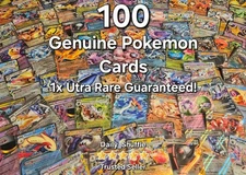 Pokemon Cards 100 Card Assorted Bulk Lot Ultra Rare & Holos Guaranteed! Genuine
