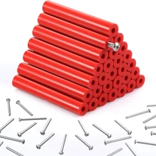 64 Pcs Electrical Outlet Box Extender Kit with 3" Spacers & 1.5" Screws Red