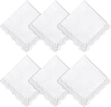 6pcs Lace Handkerchiefs for Women Ladies Hankies Elegant Embroidery Pure...