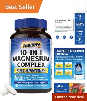 10 in 1 Magnesium Complex, 420mg Elemental Magnesium | Ultra Strength, Max Ab...