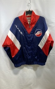 Vintage 90s Nutmeg NASCAR Mark Martin #6 Blue Red Quilted Racing Jacket Mens Sz
