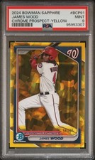 2024 Bowman Sapphire Chrome Prospects Yellow #BCP91 James Wood  /75 PSA 9