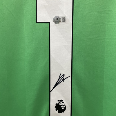 David Raya Signed Arsenal Goalkeeper Away Soccer Jersey #1 with