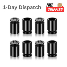8 Pcs Bullet Valve Stem Caps Aluminum Alloy Tire Caps Black