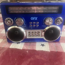 QFX R-333BT AM/FM/SW 3-Band Radio +Bluetooth +USB/SD/AUX/Disco Light +Flashlight