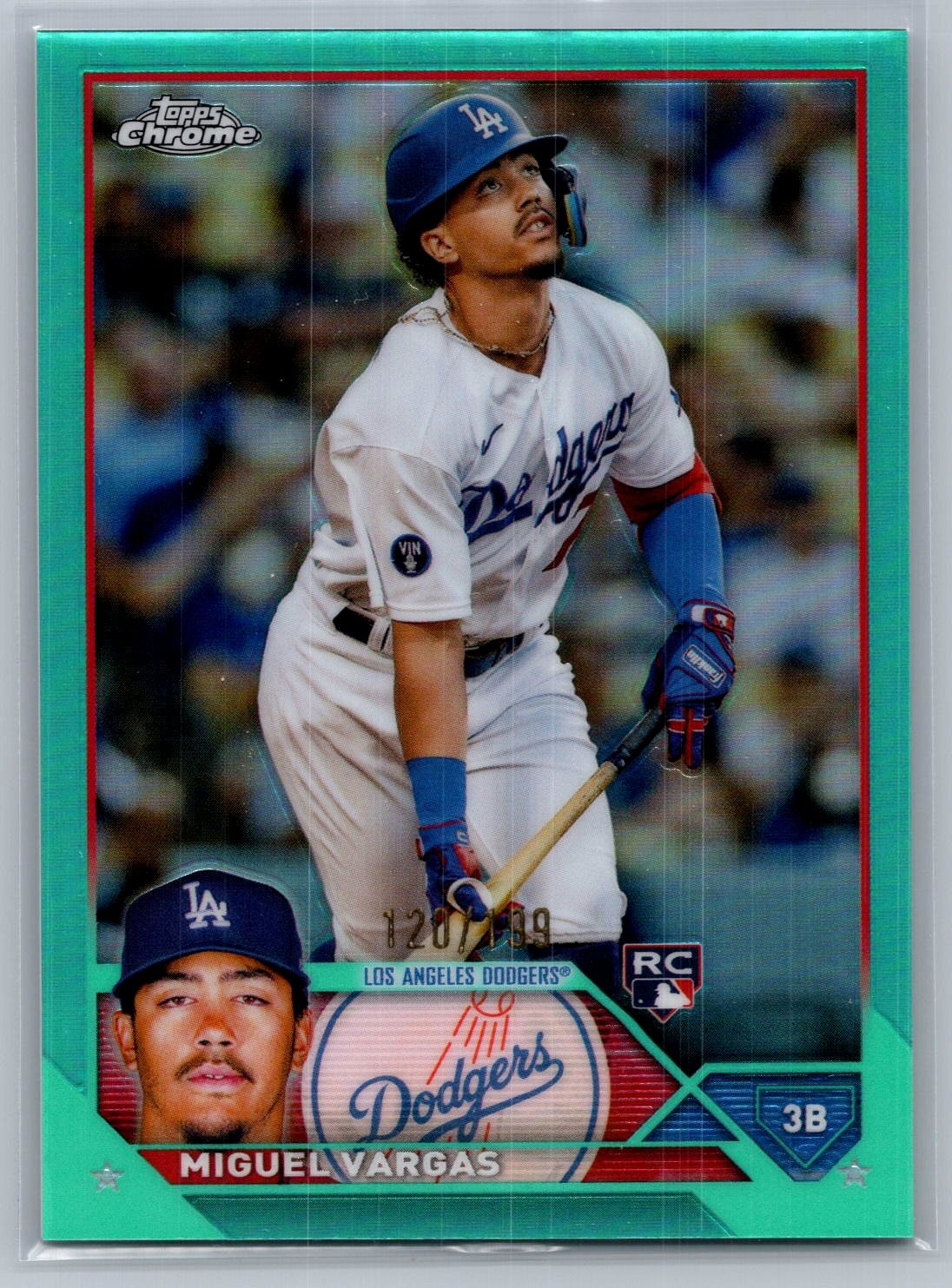 Miguel Vargas 2023 Topps Chrome Rookie Aqua /199 #161