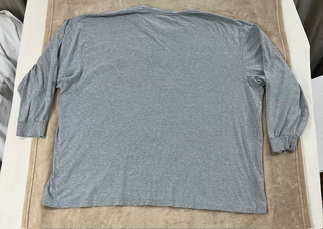 PONY Polo Ralph Lauren uomo taglia 4XB grigia manica lunga girocollo 100% cotone