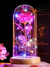 Beferr Valentines Day Rose Gifts for Her Women Mom, Galaxy Glass Rose Forever...