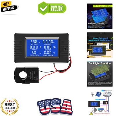 AC Current Voltage Amperage Power Energy Panel Meter LCD Digital Display Amme...