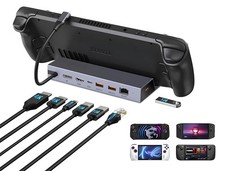 7-in-1 Steam Deck Dock with Dual 4K 60Hz HDMI DisplayPort   100W USB C Doc