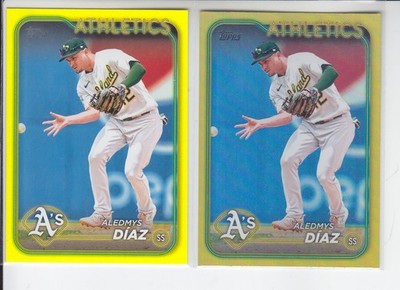 2 - 2024 Topps ALDEMYS DIAZ Yellow + Gold Foil A's #586