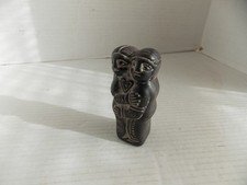 Fertility Goddess Idol man woman black clay couple love luck marriage 4"