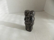 Fertility Goddess Idol man woman black clay couple love luck marriage 4"